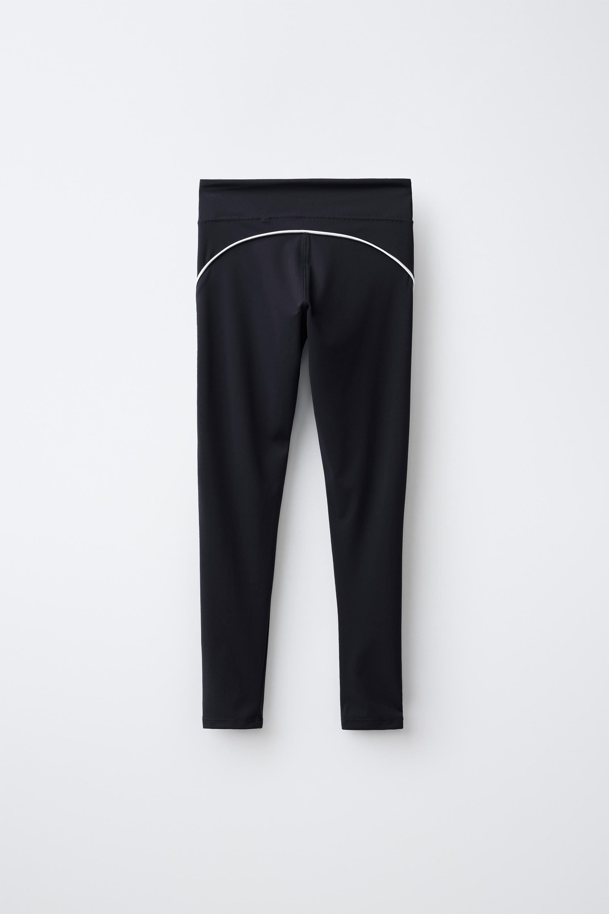 CONTRAST PIPING SPORTY LEGGINGS